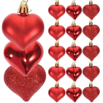 Heart Ornaments Hanging Balls Love Pendant 24 Pcs