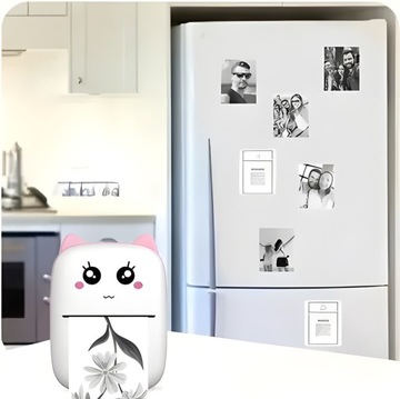 МИНИ-ТЕРМОПРИНТЕР DRUKUŚ РОЗОВЫЙ ПОРТАТИВНЫЙ ДЛЯ ФОТОГРАФИЙ + 11 РОЛИКОВ БЕСПЛАТНО