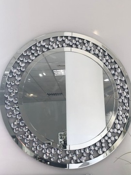 LUSTRO GLAMOUR z kryształkami LUSTRZANA RAMA 90cm
