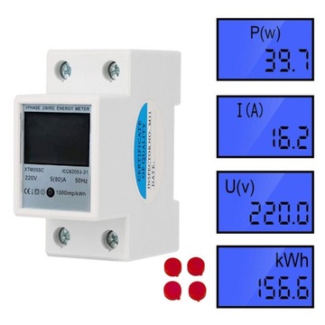 Счетчик электроэнергии на DIN-рейку 5-80А AC 230В