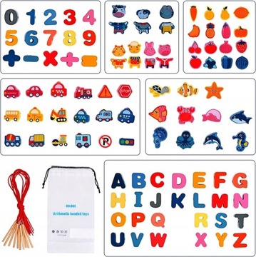 ДЕРЕВЯННЫЕ БЛОКИ ДЛЯ НАРЕЗАНИЯ РЕЗЬБЫ МОНТЕССОРИ 110 ЭЛЕМЕНТОВ ЦИФРЫ ЖИВОТНЫХ