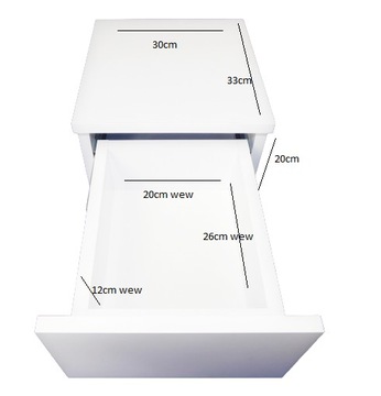 прикроватная тумбочка ДЛЯ СПАЛЬНИ ПОДВЕСНАЯ ПОЛКА ШКАФ белый комод VANESSA 30x33x20
