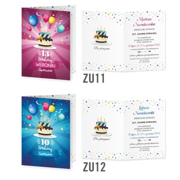 ПРИГЛАШЕНИЯ НА ДЕНЬ РОЖДЕНИЯ 10 15 18 30 40 50 + КОНВЕРТ - ВЫКРОЙКИ