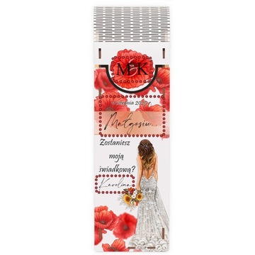 PROŚBA O ŚWIADKOWANIE DLA ŚWIADKOWEJ ZAPROSZENIE BOX SKRZYNKA NA WINO