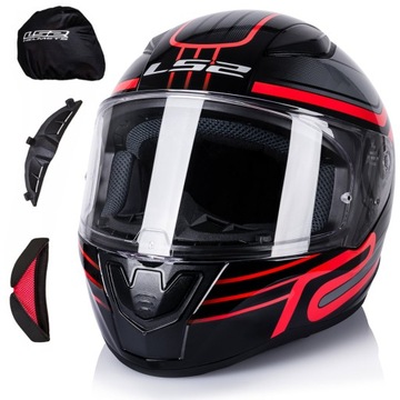 LS2 KASK MOTOCYKLOWY INTEGRALNY ECE 22.06 FF353 RAPID II CIRCUIT BLK RED XS
