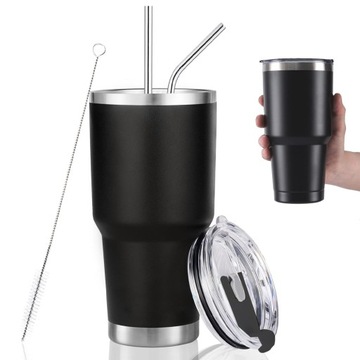 Kubek do kawy na wynos Czarny KUBEK TERMICZNY NA KAWĘ herbatę MAŁY TERMOS