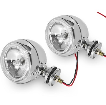 ГАЛОГЕННЫЕ ЛАМПЫ ДЛЯ МОТОЦИКЛОВ С защитными дугами, ХРОМИРОВАННАЯ СВЕТОВАЯ ПАНЕЛИ, переключатель