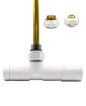 Zawór kątowy reg. Unico biały 50mm+PEX16Prawy
