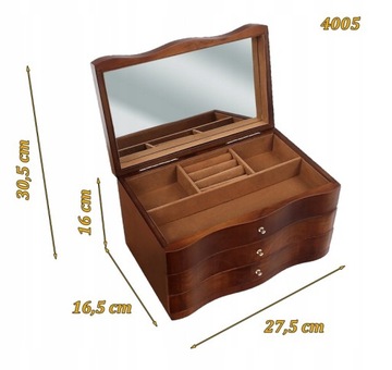 Szkatułka na biżuterię komoda brązowa kuferek