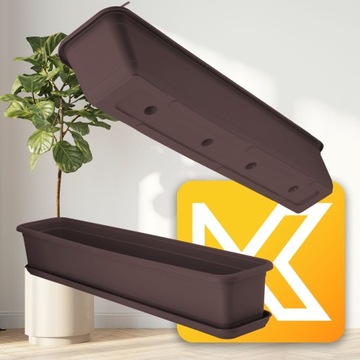 БАЛКОННЫЙ ЯЩИК, ЦВЕТОЧНЫЙ ГОРШОК 80см + ПОДСТАВКА