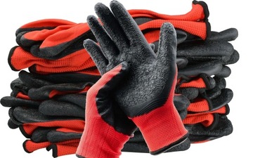 Rękawice Rękawiczki Robocze LATEX 10 par 6 - S