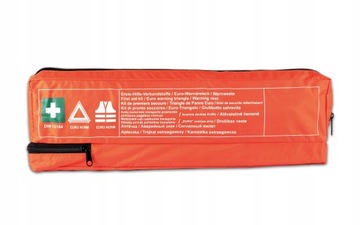 Комплект: Аптечка первой помощи DIN 13164, треугольник, жилет, маска, огнетушитель с креплением.