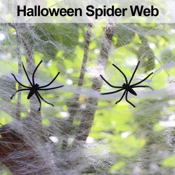 УКРАШЕНИЯ НА ХЭЛЛОУИН ПОКРЫТИЕ БЕЛЫХ ПАУКОВ