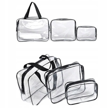 Набор 3в1 прозрачная, вместительная косметичка.