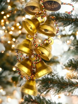 МЕТАЛЛИЧЕСКИЙ КОЛОКОЛЬЧИК ЗОЛОТОЙ СОЗДАНИЕ ГИРЛАНДЫ РОЖДЕСТВЕНСКИЙ ПОДАРОЧНЫЙ НАБОР ИЗ 10 ШТ.
