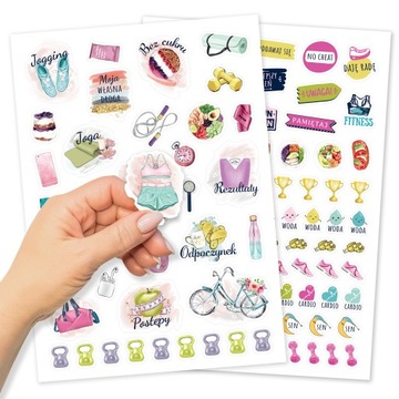 Naklejki do Fit Planera, Fitness, Bujo, Kalendarza