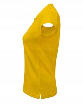 Koszulka polo damska bawełniana z krótkim rękawem żółty JHK popl-200 XL