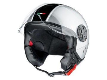 Kask typu jet CRIVIT, rozmiar XL 61 cm skuter motor szary z czarnym pasem