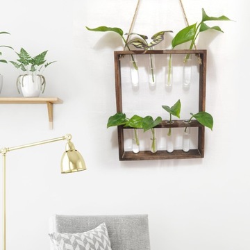 Подвесные вазы ярусные Деревянные прозрачные