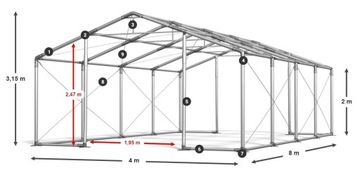 Промышленная складская палатка 4x8 м DAS 620 WP