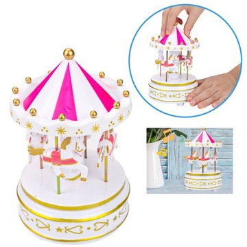 КАРУСЕЛЬНАЯ РОЖДЕСТВЕНСКАЯ МУЗЫКАЛЬНАЯ ШКАТУЛКА 11 Х 18 СМ ДЛЯ УКРАШЕНИЯ ИЛИ В ПОДАРОК