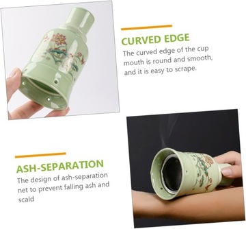 2 комплекта горшка для прижигания, зеленый керамический горшок, держатель горелки для мокса, палка M
