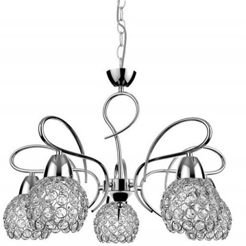 Lampa Wisząca Plafon Chrom Żyrandol Kryształki