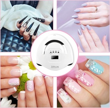 ЛАМПА ДЛЯ НОГТЕЙ 220 Вт ДЛЯ ГИБРИДНЫХ УФ-ГЕЛЕЙ LED SUN X7 LCD DUAL MAX МОДЕЛЬ 2024 г.