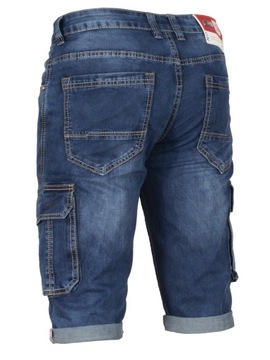 Krótkie spodnie męskie jeans bojówki W:33 86 CM spodenki