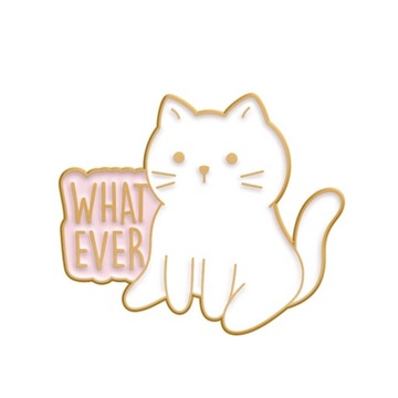 Przypinka Metal Cat Siedzący Kotek What Ever Pin