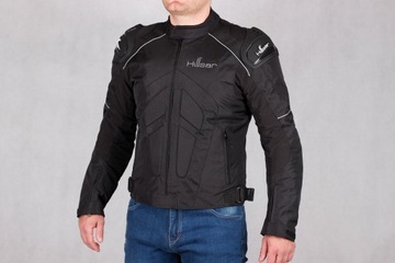 Мотоциклетная куртка HUSAR RAPID GP с горбом, черная, мужская + подшлемник