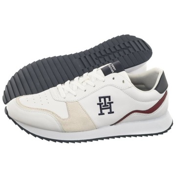 Buty Sneakersy Męskie Tommy Hilfiger Runner Evo Lth Mix White Białe