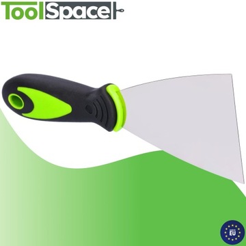 ШПАТЕЛЯ НЕРЖАВЕЮЩАЯ, РЕЗИНОВАЯ РУЧКА 80 мм