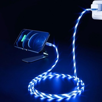 МАГНИТНЫЙ КАБЕЛЬ 3в1 ДЛЯ IPHONE MICRO USB TYPE-C 1м