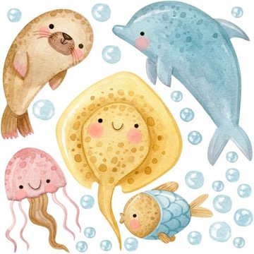 Naklejki dla dzieci na ścianę Ocean М 155x125