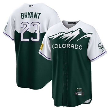 Replika koszulki zawodnika Kris Bryant w kolorze zielonym Colorado Rockies