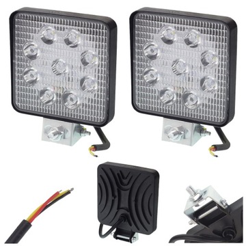LAMPA ROBOCZA 9 LED halogen 12V 24V IP67 25mm x2
