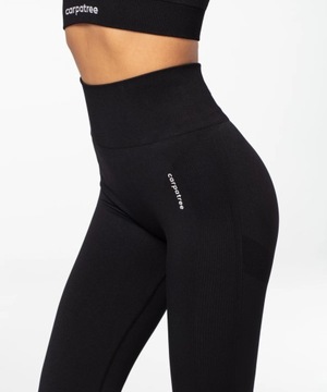 Черные бесшовные леггинсы CARPATREE Allure - S