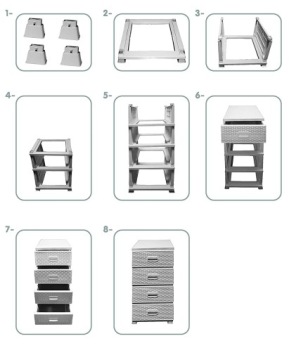 ПОЛКА ШКАФ ИЗ РОТАГА КОМОД С 4 ЯЩИКАМИ ДЛЯ ВАННОЙ КОМНАТЫ