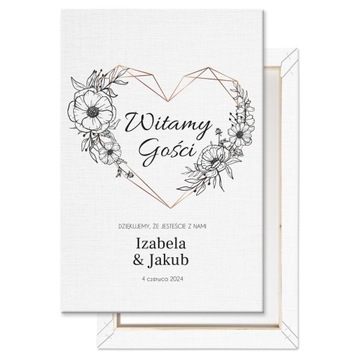 Приветственная доска с фотографией на свадебный прием 40х60 Картина холст 60х40