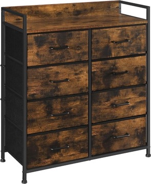 Komoda szafka z tekstylnymi szufladami loft retro