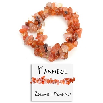 BRANSOLETKA DAMSKA KAMIEŃ KARNEOL AMULET ZDROWIA