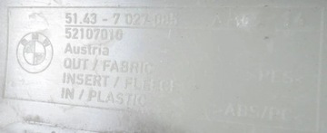 BMW 5 E60 E61 KRYT LEM ČALOUNĚNÍ SLOUPU LEVÝ PŘEDNÍ 7027085