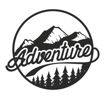 Drewniany obraz na ścianę ażurowy Adventure Góry 50cm czarny