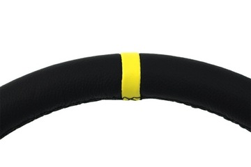 Руль SLIDE, вылет 350 мм: 90 мм, кожа желтого цвета St.