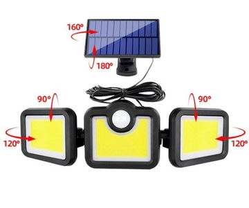 LAMPA SOLARNA HALOGEN SOLARNY PANEL CZUJNIK RUCHU ZMIERZCHU +PILOT LED