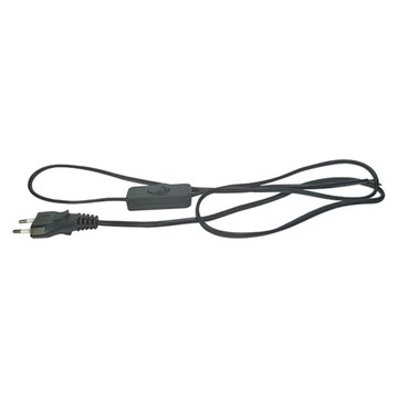 Przewód PVC 2x0,75mm wyłącznik 3m czarny S09273