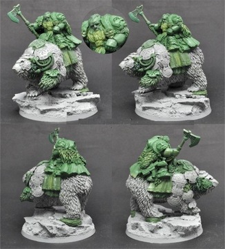 Figurka SF Dwarven / Squat Bear Rider +Podstawka 28mm Scibor 28SF0206 WH40K