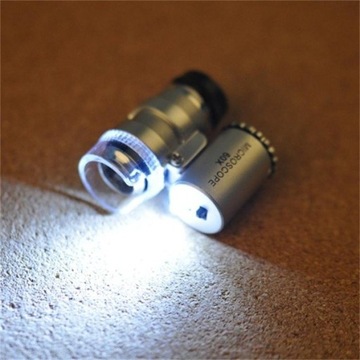 Ювелирная лупа, микроскоп 45x - светодиодное освещение