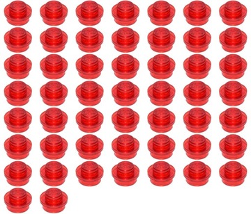 Lego 4073 klocek 1x1 czerwony trans 51 sztuk